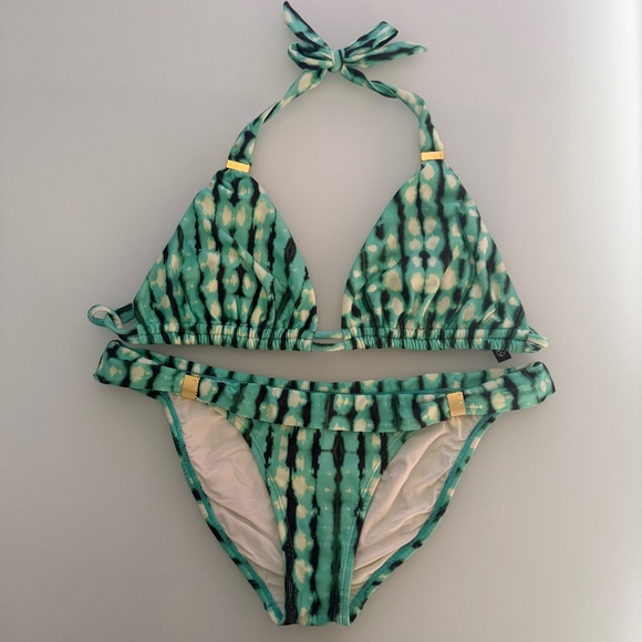 ViX Paula Hermanny Bia Bikini Set Mint/Black Size D/Large - Picture 1 of 2